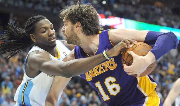 lakers nuggets gasol faried